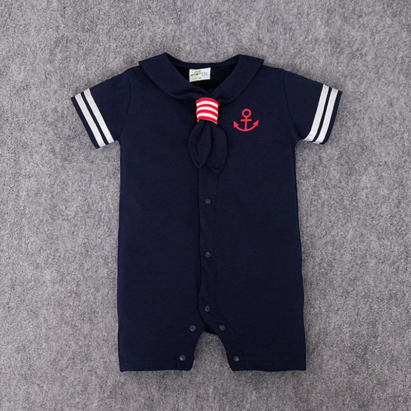 C Г. Платье для малышей Комбинезоны, повседневная одежда для новорожденных в морском стиле Комбинезоны для маленьких мальчиков и девочек, летняя одежда с короткими рукавами в морском стиле - Цвет: C