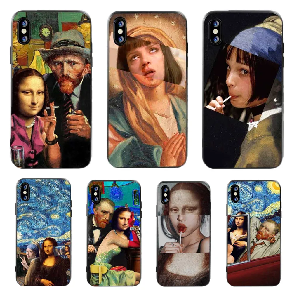 Мягкий силиконовый чехол для iphone x Mona Lisa Art David lines Apple 5 5S SE 6 6s 7 8 Plus XR XS Max | Мобильные