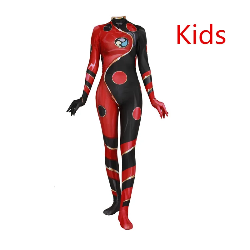Only costume kids Аниме Косплей Костюм королева пчела костюм Кошка Нуар парик Zentai лайкра 3D комбинезон с принтом Хэллоуин костюм для детей для женщин и мужчин - Цвет: Only costume kids