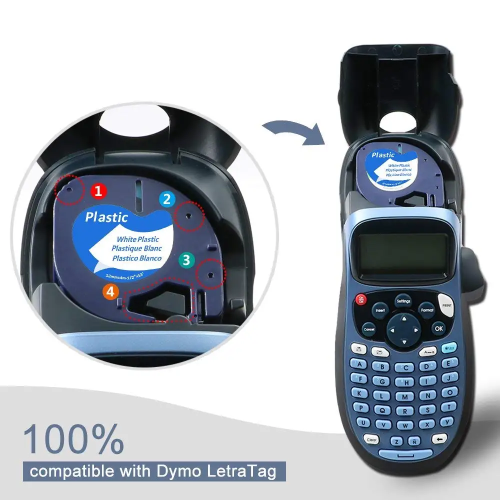 12 мм совместимый для лента Dymo letratag 18771 12267 91200 91201 92102 91203 91204 91205 производитель