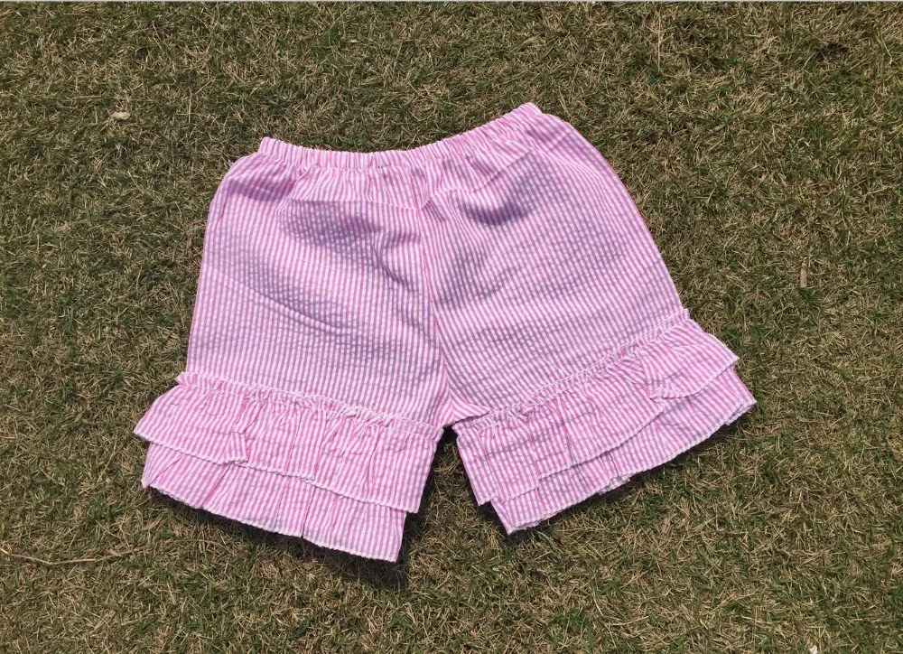 

Wholesale Girls seersucker ruffle shorts