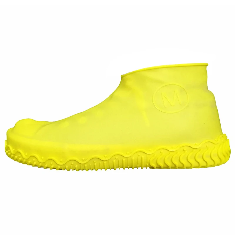 Yellow Красочные многоразовые Нескользящие дождевые Чехлы для обуви, водонепроницаемые силиконовые чехлы для обуви, аксессуары для походов - Цвет: Yellow
