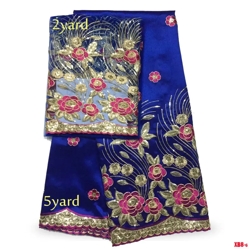 

Latest African Gorgeous George Lace Fabric With Net Blouse Lace Embroidery Wedding Fabrics For India Women g180604