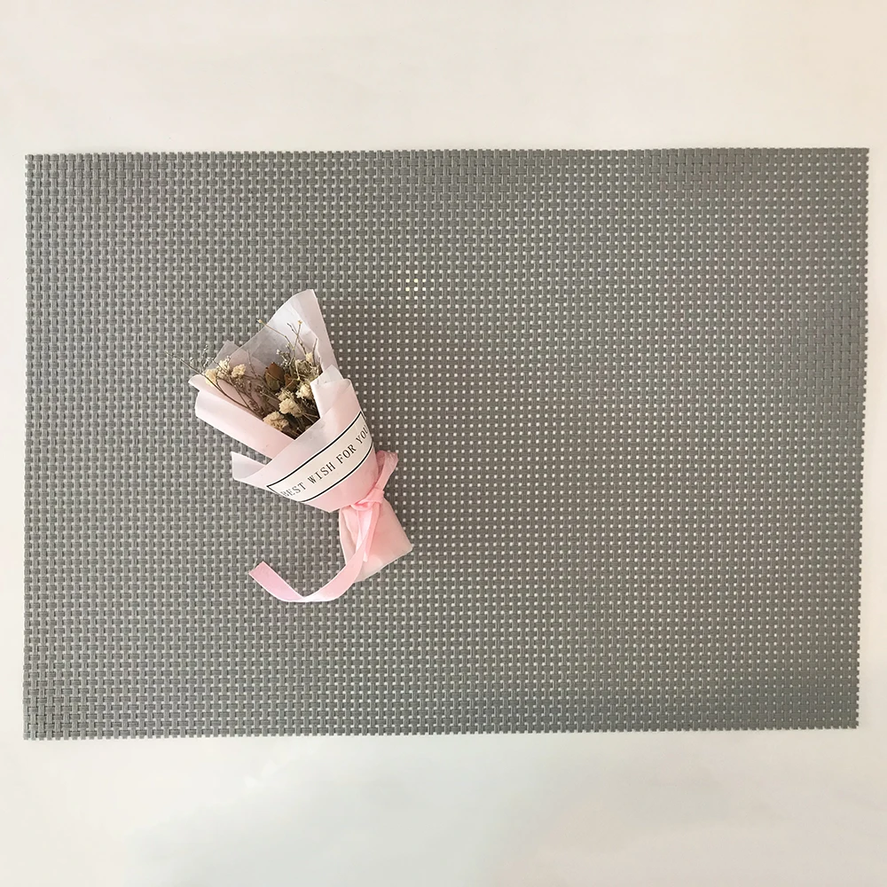 

Solid Color Weaving Pattern placemat Table mat Table PVC Home Kitchen Pad Coffee Tea Placemats Accessories 45*30cm