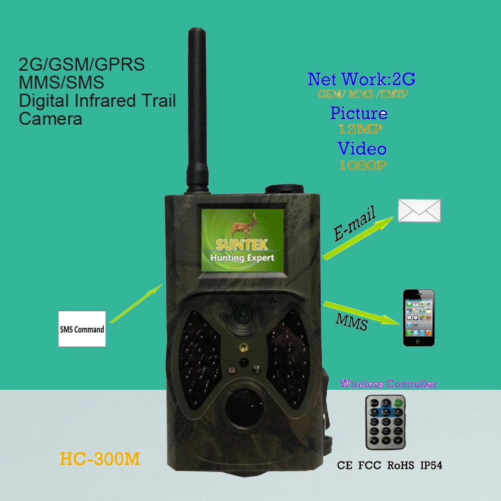 2G GSM GPRS MMS SMS сеть наружная водонепроницаемая IP54 камера слежения 1080P