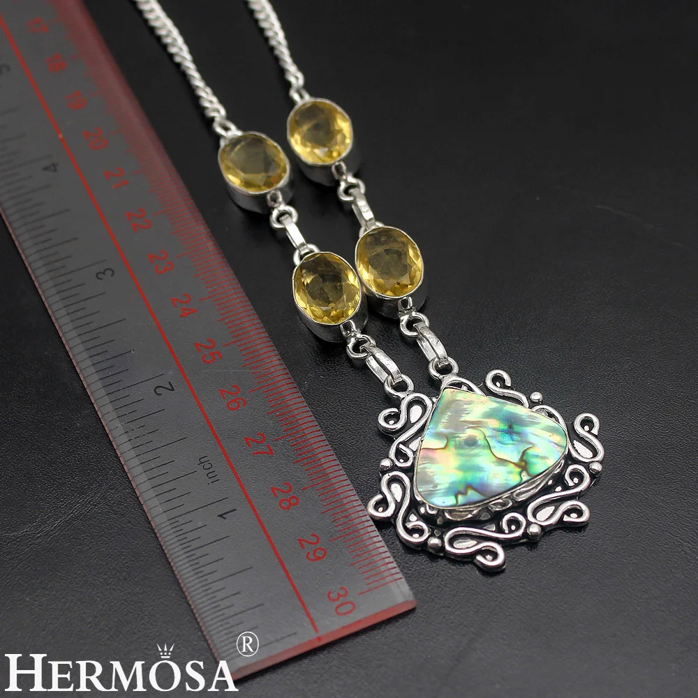 HERMOSA Jewelry Fashion Necklace Abalone shell 925 Sterling Silver Women Necklace18 inches HM801 | Украшения и аксессуары