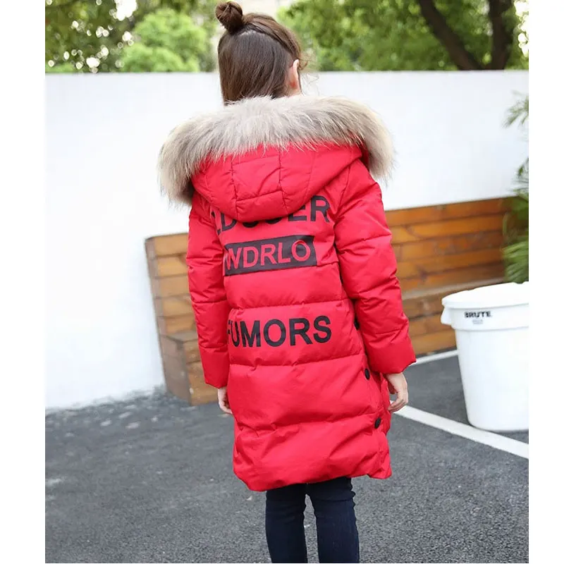 2017 зимние куртки с длинными рукавами для девочек модная одежда буквенным принтом