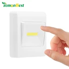 Ультра яркие красныезеленыемагнитный мини COB светодиодный настенный светильник Ночной светильник s лампа для кемпинга Батарея работает с переключателем лента-липучка Magic Tape для гаража, для шкафа