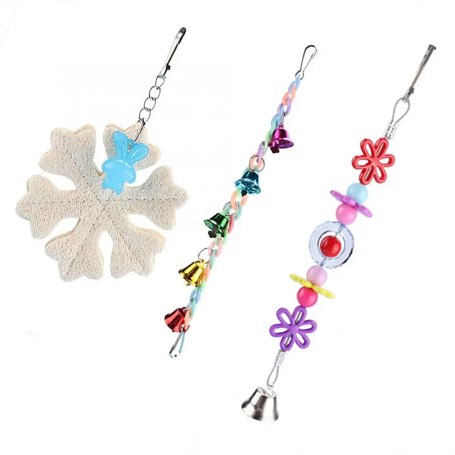 Игрушка для птиц игрушка мозга 3 шт. подвесной Колокольчик цветок соединение