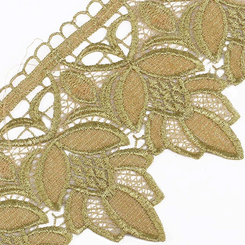 10 ярдов цветочный Золотой металлический шнур отделка искусственная вышивка для