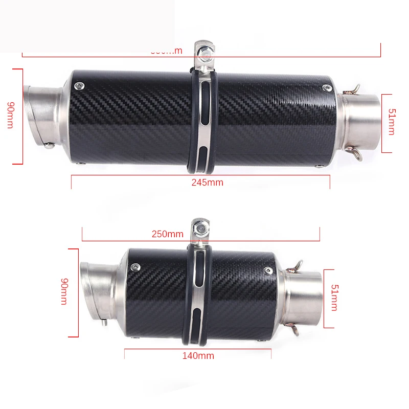 

36~51mm Universal Motorcycle Exhaust Muffler Escape Slip On Pipe Z900 Z650 RC390 GSR600 BK400 TRK502 F800GS GSX150R G310R