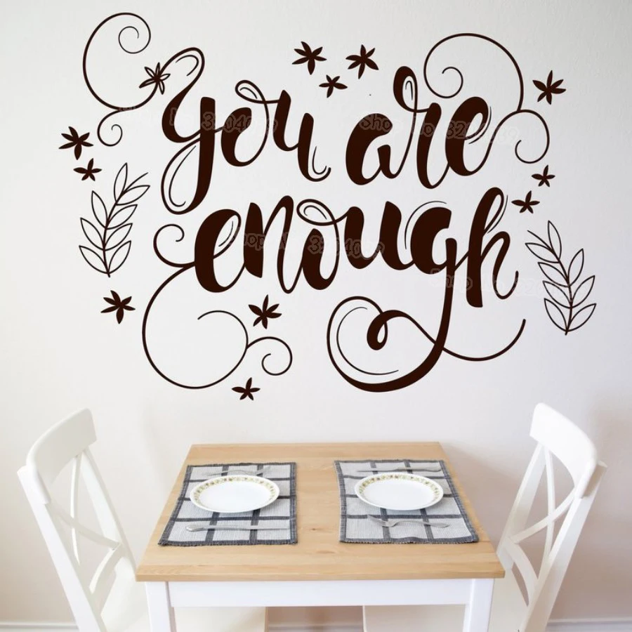 Большие виниловые наклейки с надписями You Are достаточные настенные домашний