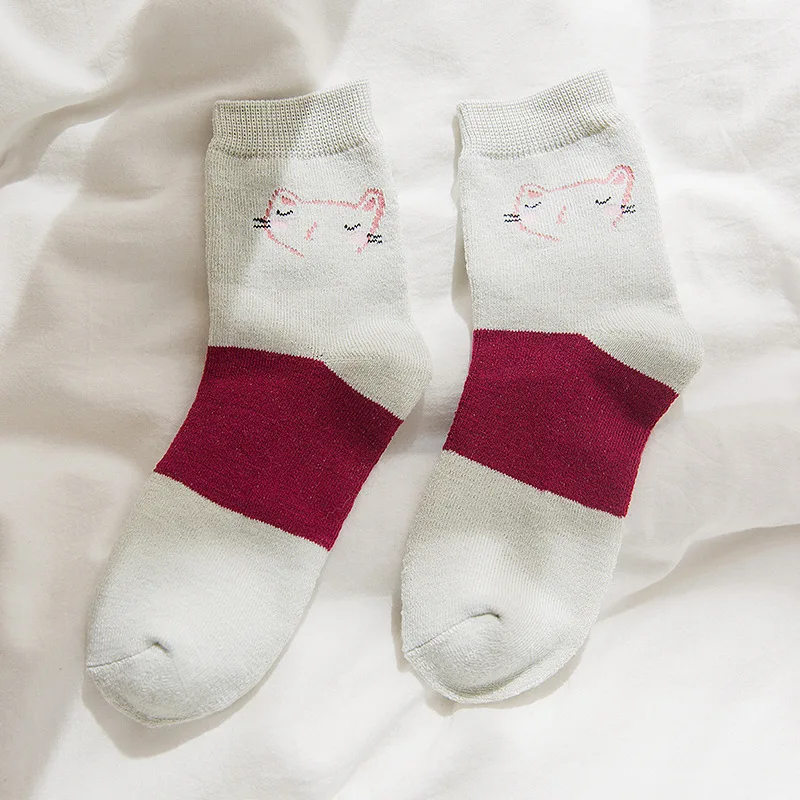 

Winter Socks Women Thick Plus Velvet Keep Warm Socks Printing Soft Sleeping Sleeping Mid Socks For Women Lovely