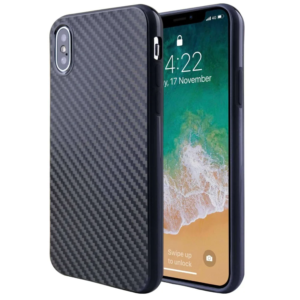 Высокое качество мягкий чехол для Iphone X углеродного волокна ощупь 7 Plus 8 плюс 6 6s