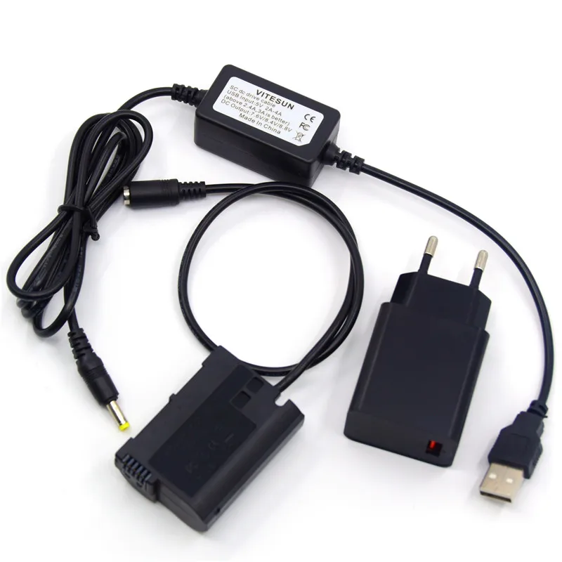 Внешний аккумулятор, USB кабель+ EN-EL15 MB-D15, муляж батареи, EP-5B, соединитель постоянного тока+ 5 В 3 А, зарядное устройство для Nikon Z7 Z6 V1 D850 D810 D7500 D7200 D7100