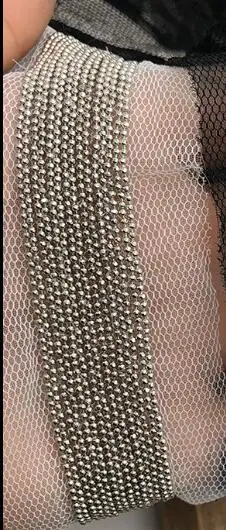 18 rows white mesh 3 ярда 18 строк серебряная металлическая цепь кисточка ленты аксессуары кружево сетка металлическая бахрома отделка кружевная лента для обуви шляпа танцевальная одежда - Цвет: 18 rows white mesh