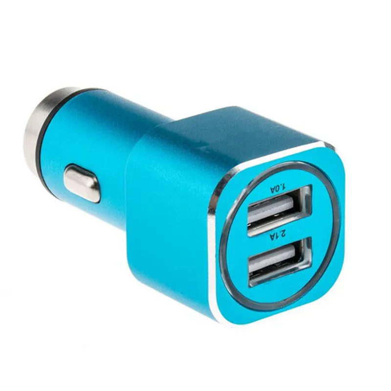 Новое автомобильное зарядное устройство Usb 12 В 2.1A алюминиевое двойное USB для iPhone 5