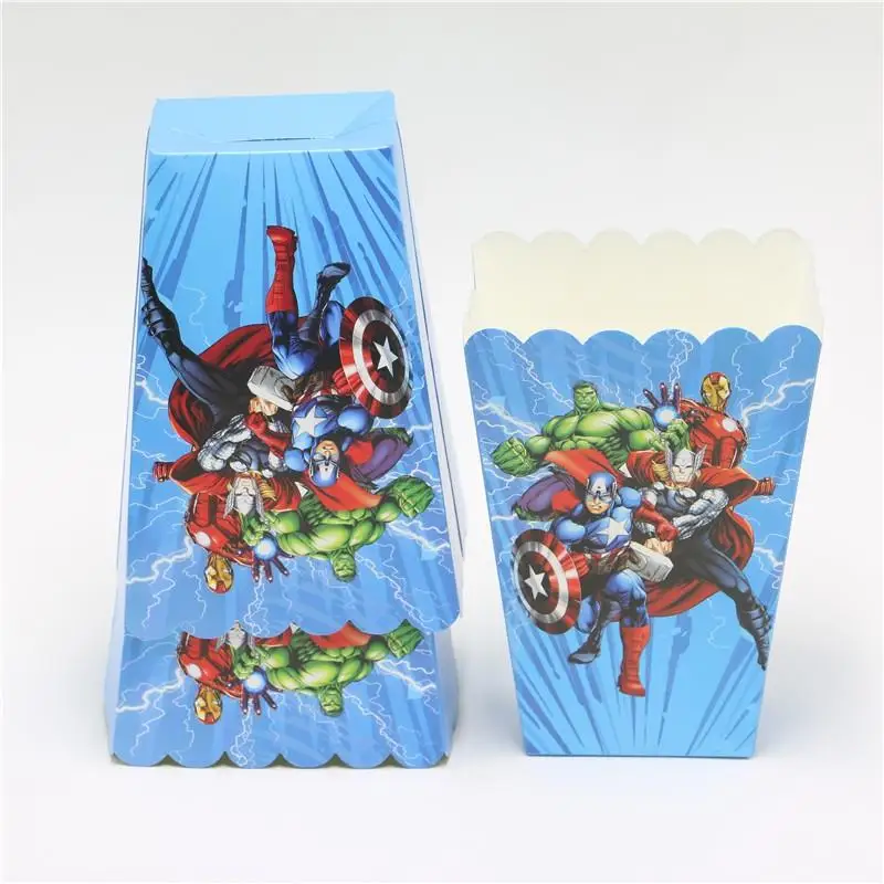 Kids Favor Avengers Theme Decorations Birthday Baby Shower Tableware Paper Cup Plate Mask Napkin Cap Candy Box Gift Bag Supply