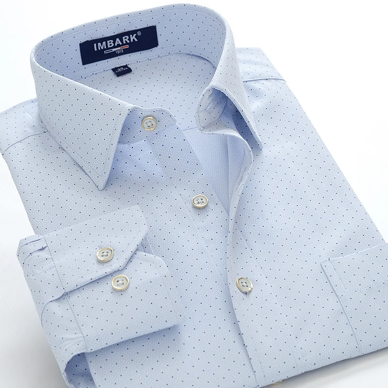 

new arrival men fashion Polka Dot Long sleeved shirts spring autumn super large high qualtiy cotton plus size M - 9XL 10XL