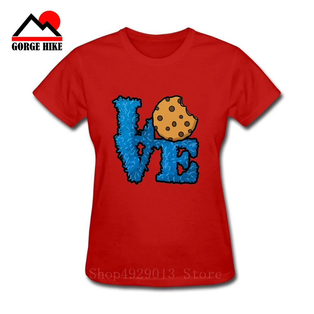 Love Cookie Monster 100% хлопок летняя Свободная Женская футболка с круглым вырезом