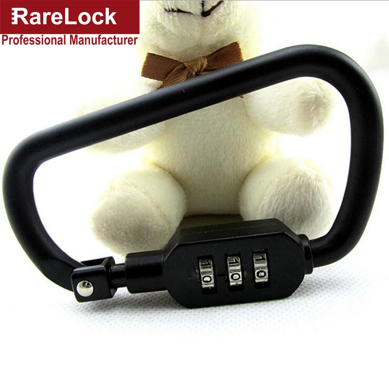 Черный цинковый сплав молния для багажа сумочка безопасный код комбинированная