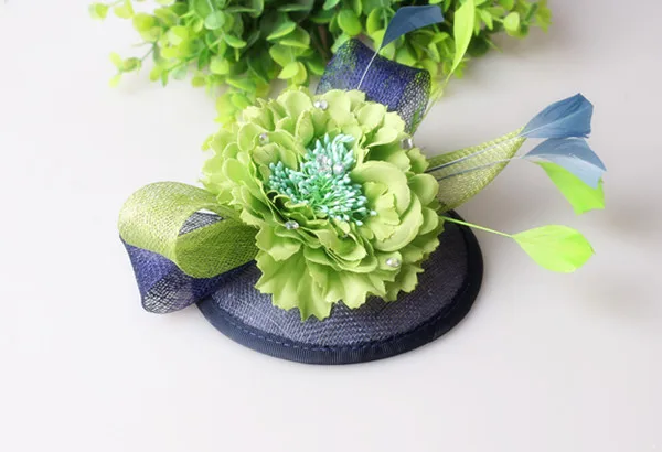 Красивый Шелковый Цветочный аксессуар для волос Sinamay основа и отделка свадебный