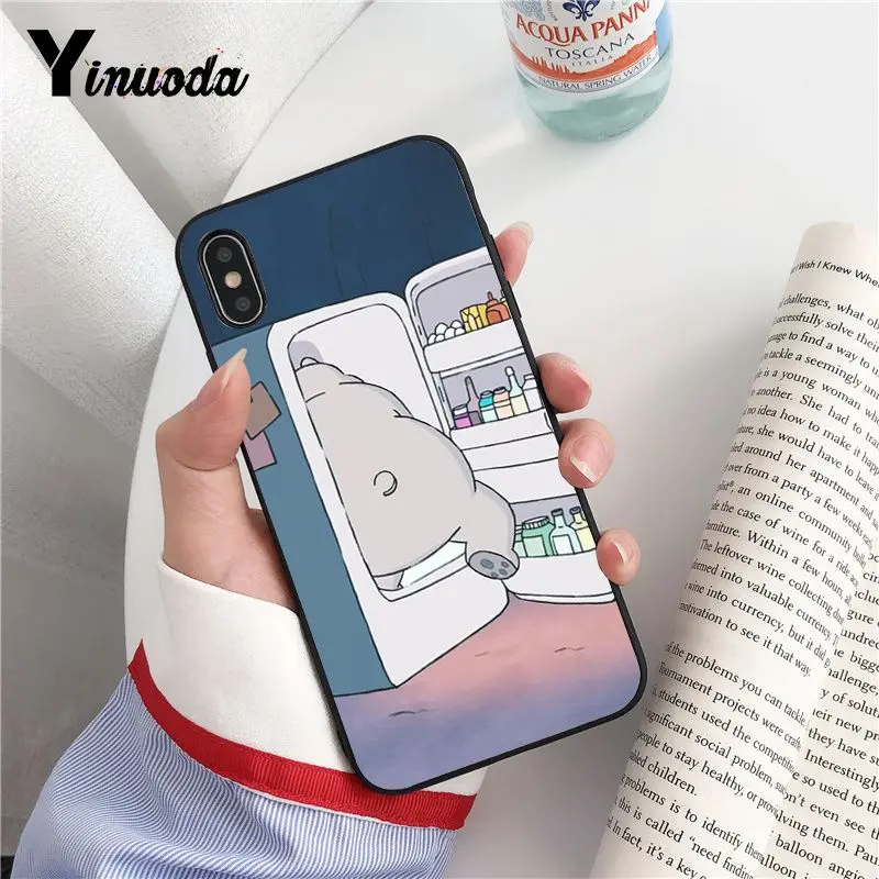 Новый черный чехол Yinuoda We Bare Ice Bear Panda для iPhone 8 7 6 6S Plus X XS MAX 5 5S SE XR 10|Чехлы-накладки| |