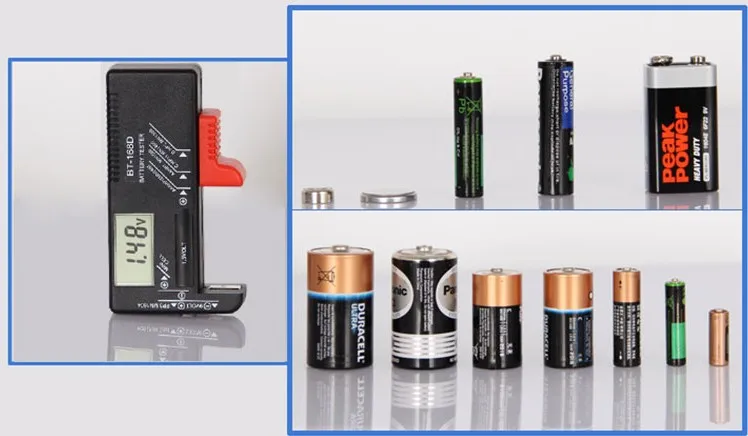 Тестер уровня заряда батареи Цифровой тестер для батарей AA AAA C D 9 В 1 5 в
