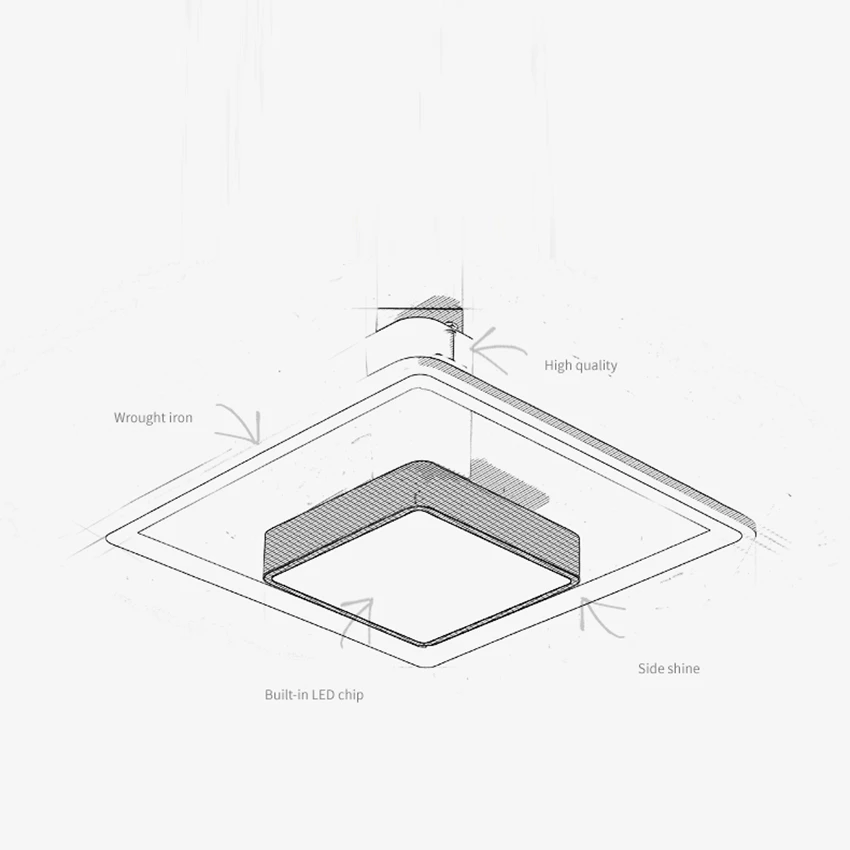 Металлический акриловый светильник в скандинавском стиле потолочная лампа лофт