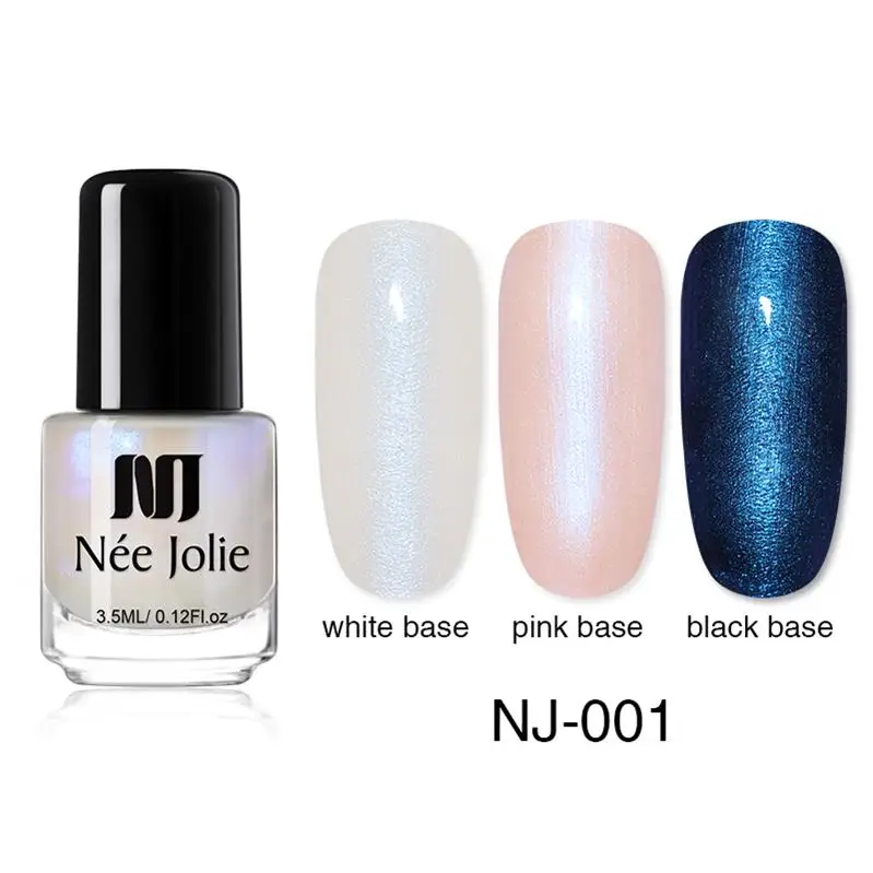 Pearl NJ-001 NEE JOLIE 3.5ml Candy Nude Color Nail Polish Fast Dry Semi-transparent Jelly Effect Environmental Nail Varnish - Цвет: Pearl NJ-001