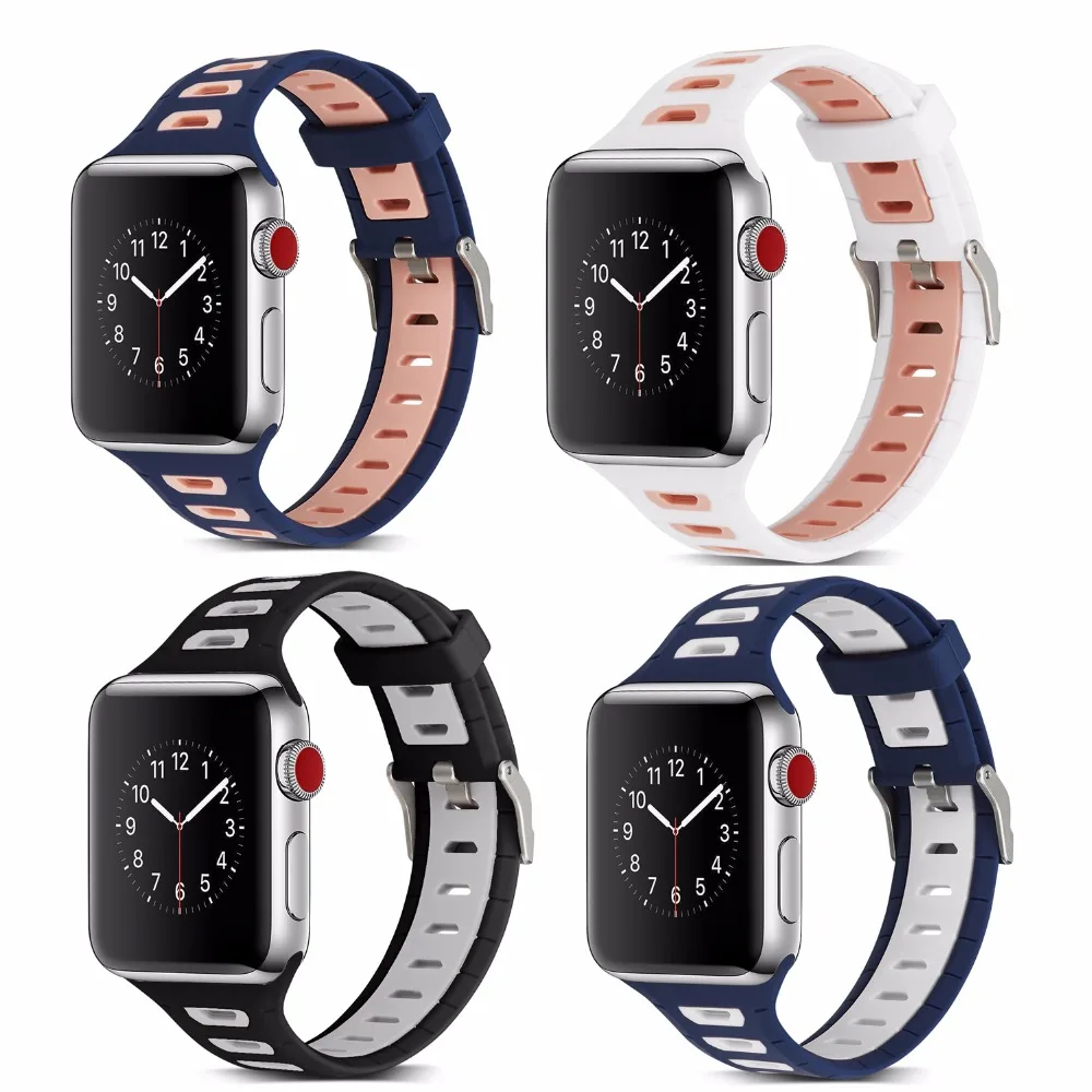 Suntaiho спортивный силиконовый ремешок для apple watch 42 мм 38 версия мобильного часо Series1