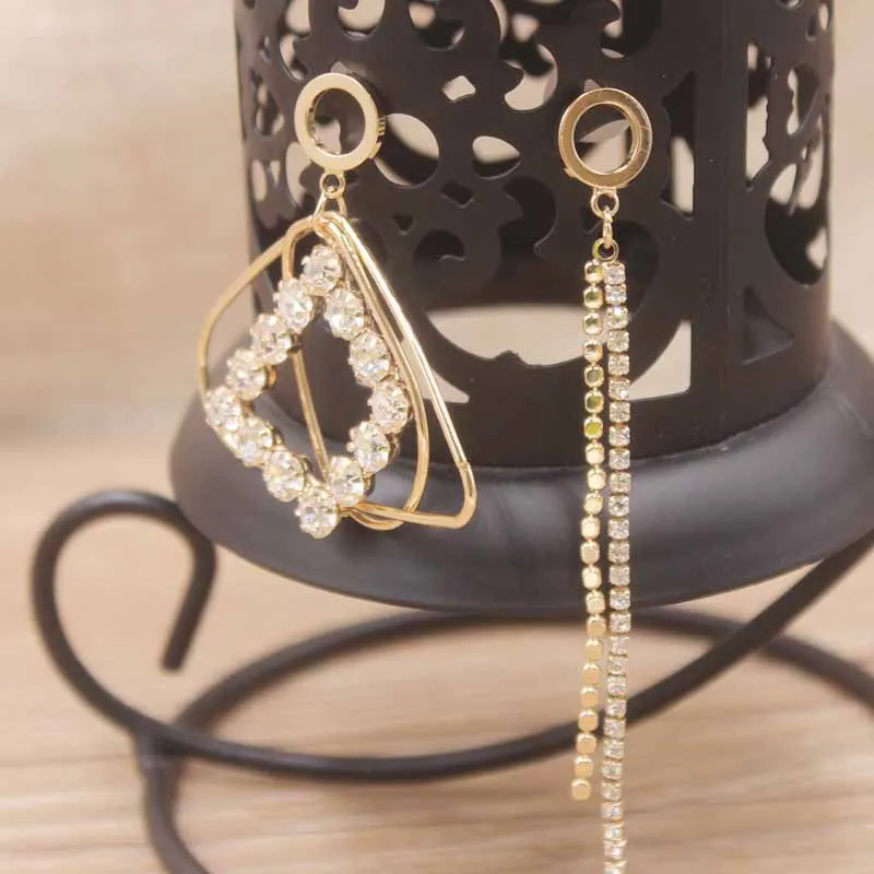 classical bohemia gold asymmetric sexy beautiful gift to lover earring tassle 925 silver needle fashion design baroque Earring | Украшения