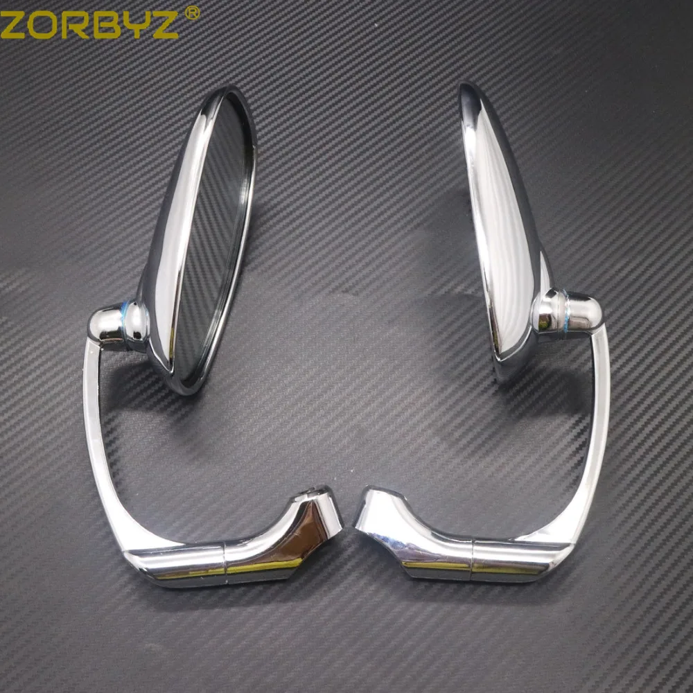 ZORBYZ мотоцикл хром l-бар Ретро овальное зеркало заднего вида для Honda Yamaha Suzuki Кафе Racer на заказ