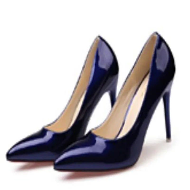 2019 Hot Women Shoes Pointed Toe Pumps Patent Leather Dress High Heels Boat Wedding Zapatos Mujer Blue Wine Red Lady | Обувь
