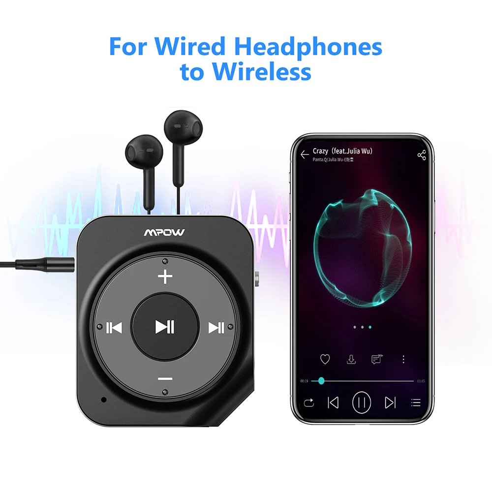 Bluetooth 4,1 приемник для Mpow BH203 беспроводной адаптер для 15 H время игры двойной микрофон шумоподавление домашние автомобильные комплекты поддерживает Siri