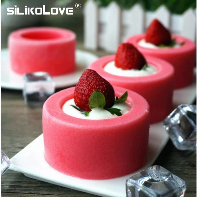 Silicolove 6 отверстий 3D Круглый мусс форма маленький торт десерт пудинг чашка для
