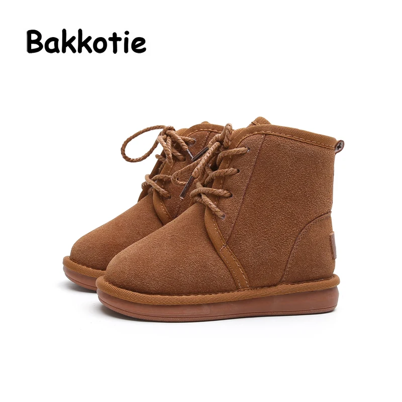 Bakkotie Новинка 2017 года ребенок мода Теплые зимние ботинки плюшевые для маленьких
