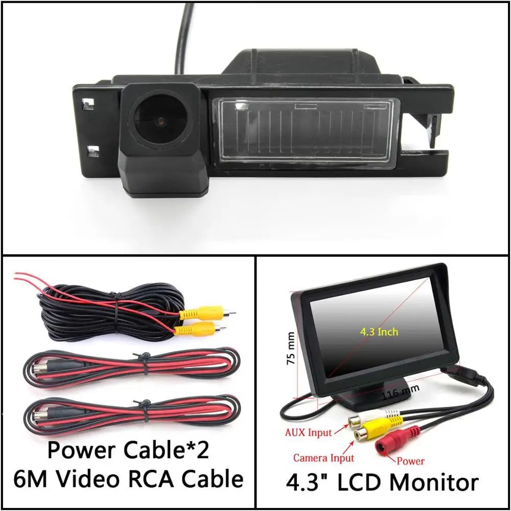 Cam Add 4.3 inch LCD Full HD камера заднего вида для Opel Astra H J Corsa D Meriva A Vectra C Zafira B FIAT Grande Insignia, Парковочное зеркало, монитор - Название цвета: Cam Add 4.3 inch LCD