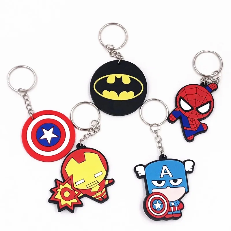 1 шт. крутой Мстители Человек паук Тор Железный человек ПВХ брелок для ключей