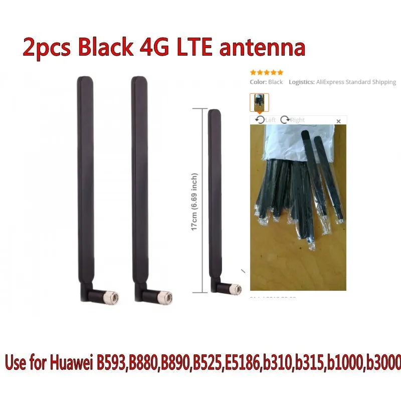 2 шт. антенна B593 5dBi SMA Male для 4G LTE Router as E5186 B315 B310 B525 (белый/черный)|antenna for router|antenna sma