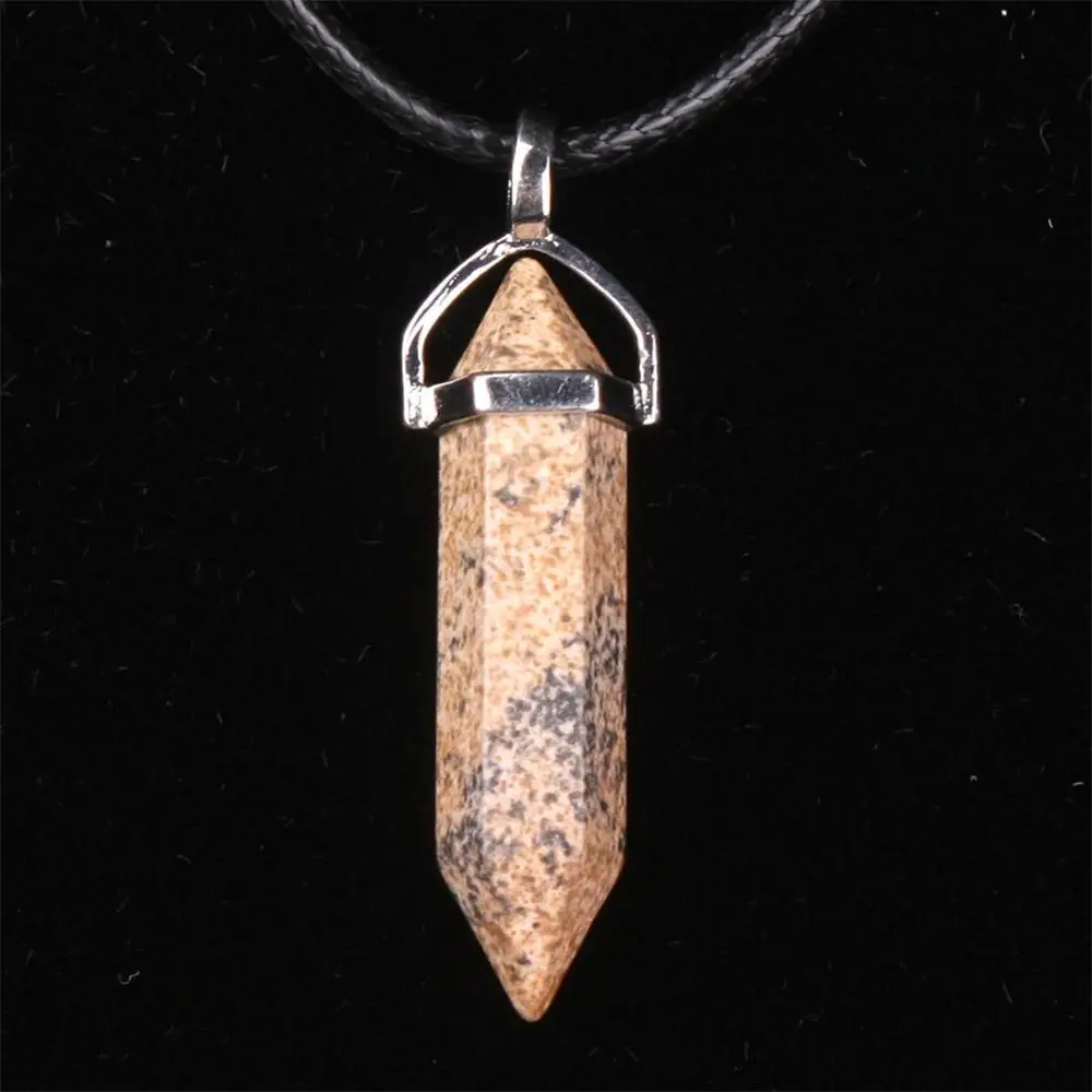 Druzy ювелирное изделие модное ожерелье из натурального камня оникс Снежинка камень: обсидиан золотой песчаник балматин опал красивый камень - Окраска металла: Picasso Jasper