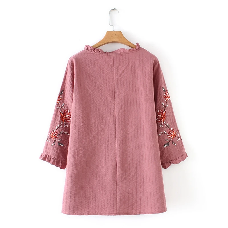 Хлопковая льняная английская блузка с вышивкой женская новая весенне-летняя