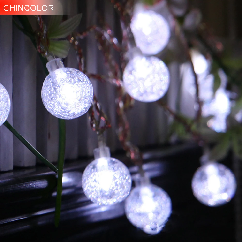 

Holiday lights Bubble ball crystal ball Led Light string AC/Battery Operated christmas wedding valentine Day fairy decoration DA