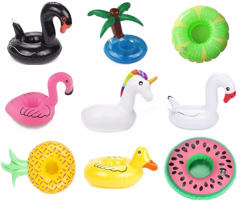 9 Упаковок надувной держатель для напитков поплавок единорога фрукты фламинго