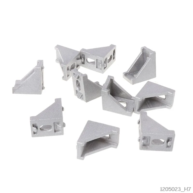 2028 Corner Brackets 10 шт. 3030 4040 2028 крепежный угол 30x30 L соединитель алюминиевая угловая Скоба шарнирная Скоба 34,8x34,8x28 мм - Color: 2028 Corner Brackets