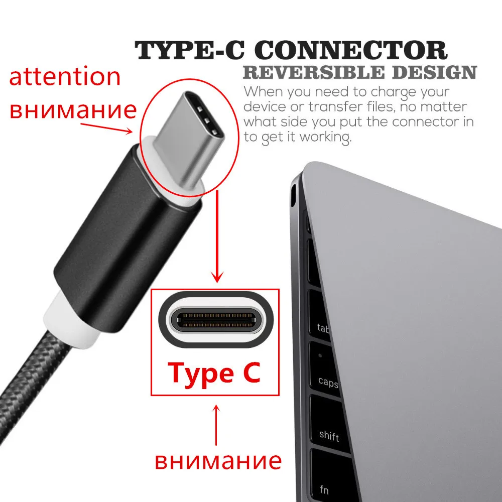 Дорожное зарядное устройство с европейской вилкой и кабелем USB Type C для быстрой