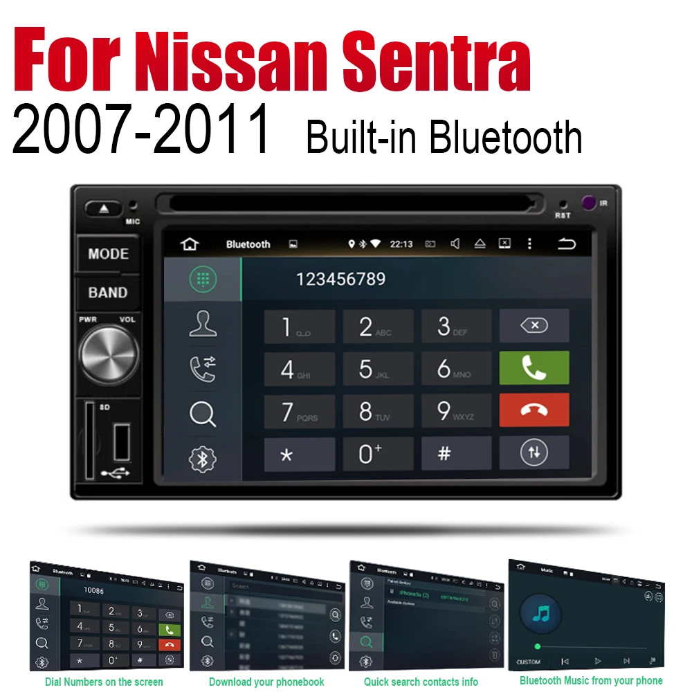 Автомобильный мультимедийный DVD-плеер на Android для Nissan Sentra 2007 ~ 2011 GPS-навигационная