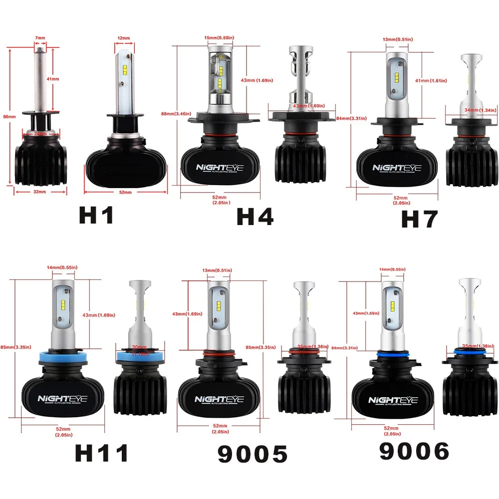 Nighteye Led H4 H7 H8 H9 H11 8000 лм 50 Вт 6500 к Автомобильные светодиодные фары белые Противотуманные фары 9005 HB3 9006 HB4 противотуманные фары