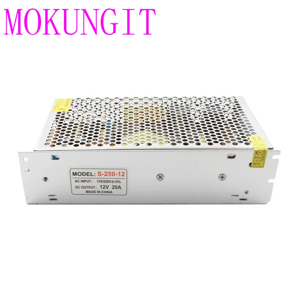 Адаптер ac110/220 V к LED DC12V 20A железная крышка блок питания трансформатор для CCTV 3528 5050