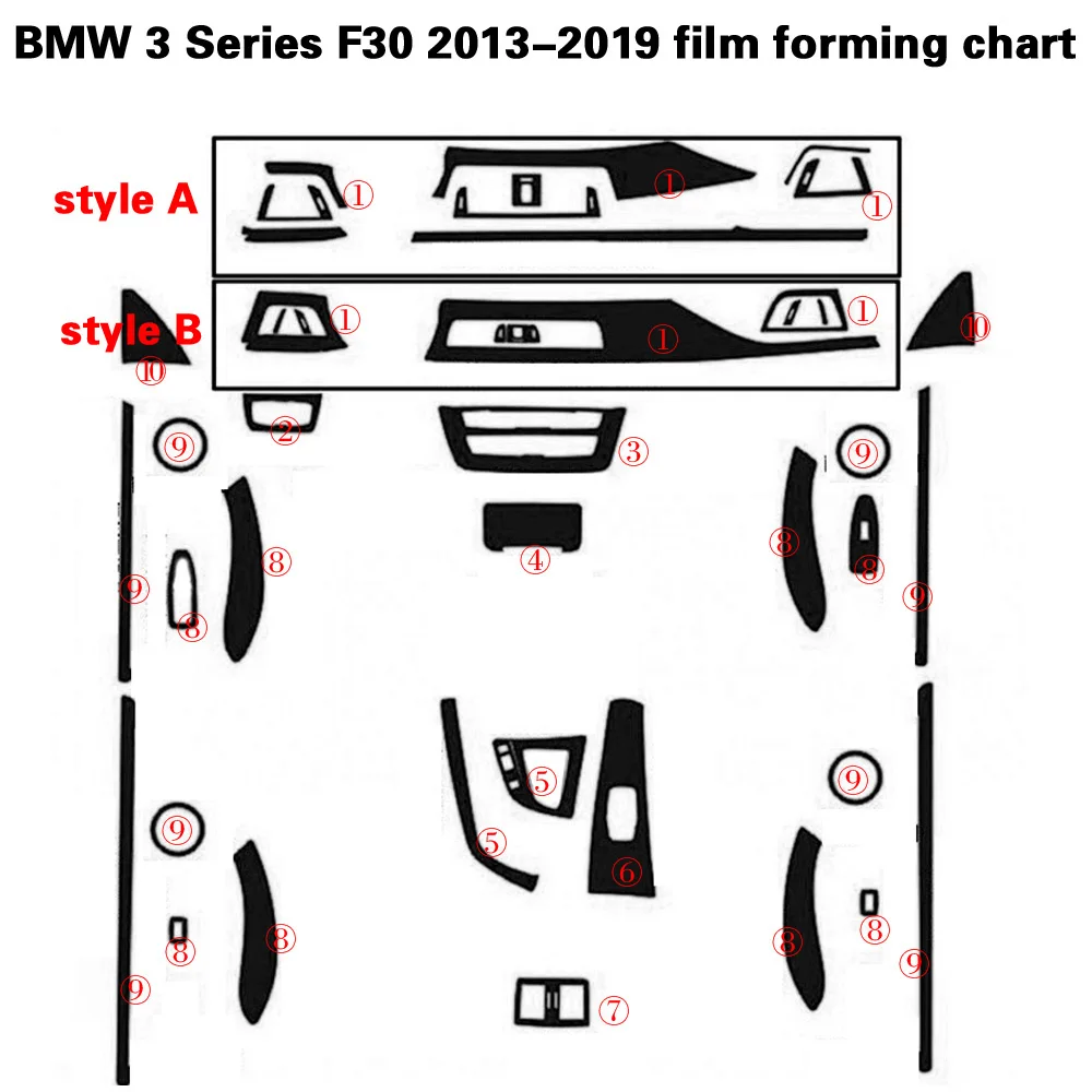 Для BMW 3 серии F30 F31 F32 интерьерная Центральная панель управления дверная ручка 5D